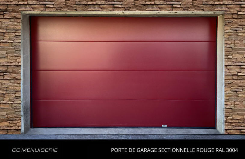 Porte de Garage Sectionnelle Rouge RAL 3004