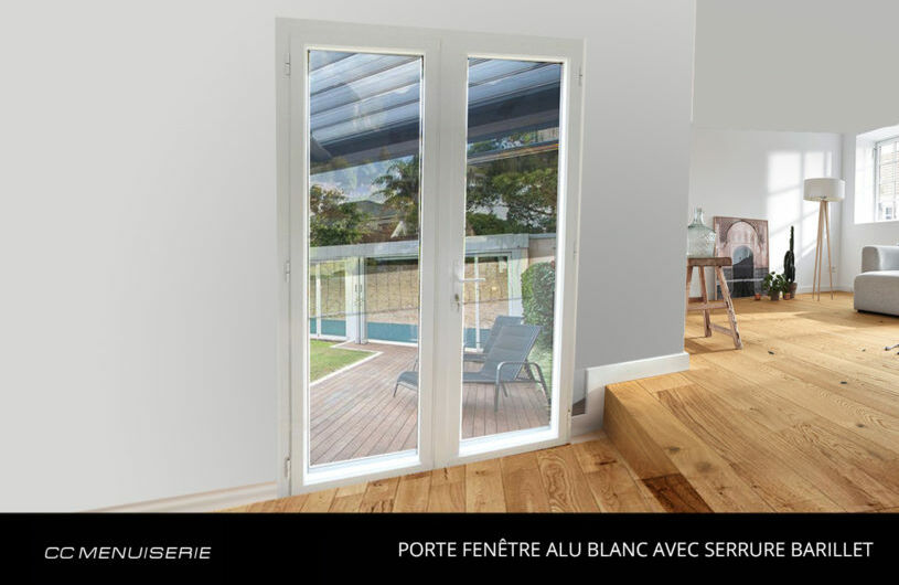 Porte Fenêtre ALU Blanc / Serrure Barillet
