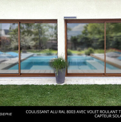 Coulissant Alu RAL 8003 avec Volet Roulant Traditionnel