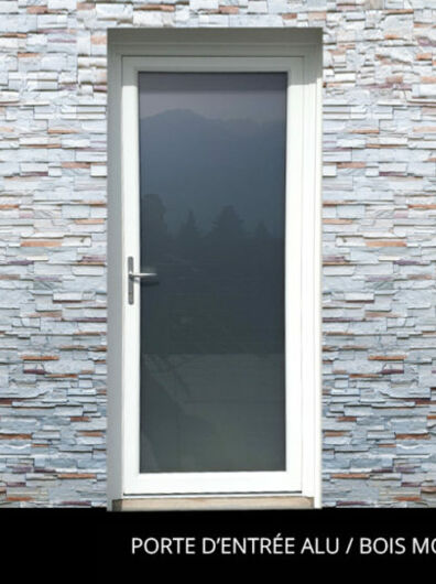 Porte D'Entrée Bois / Alu Modèle Grand Jour
