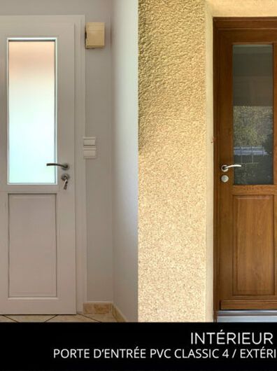 Porte d’Entrée Pvc Classic 4 / Extérieur Pvc Chêne Doré