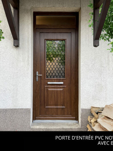 Porte d'Entrée PVC Noyer - Calabre