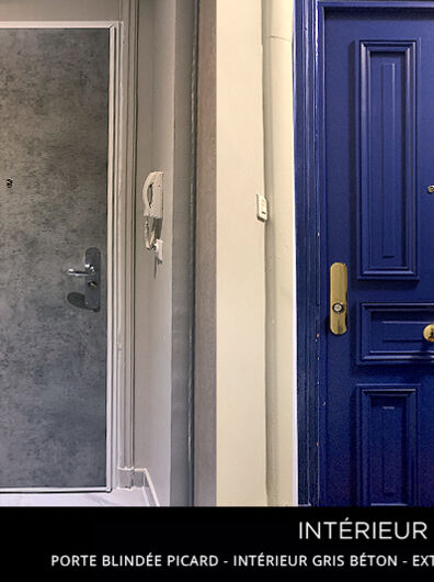 Porte Blindée Picard - Béton Gris - Extérieur Haussmannien