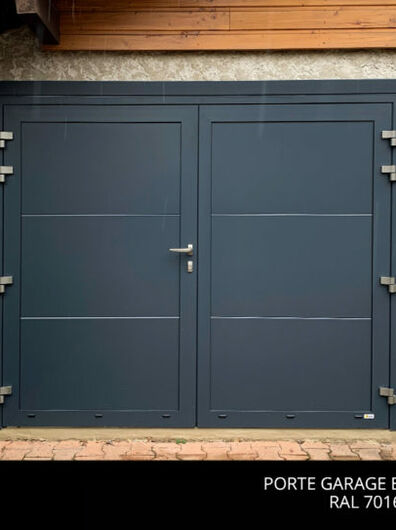 Porte Garage Battante RAL 7016 INOX
