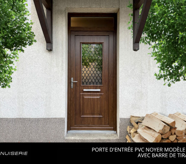 Porte d'Entrée PVC Noyer - Calabre