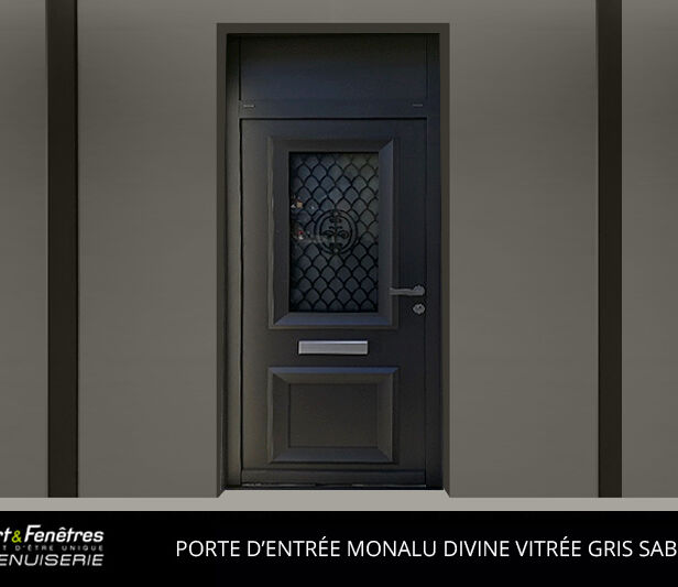 Porte d'Entrée Monalu Divine Vitrée Gris Sablé 2900